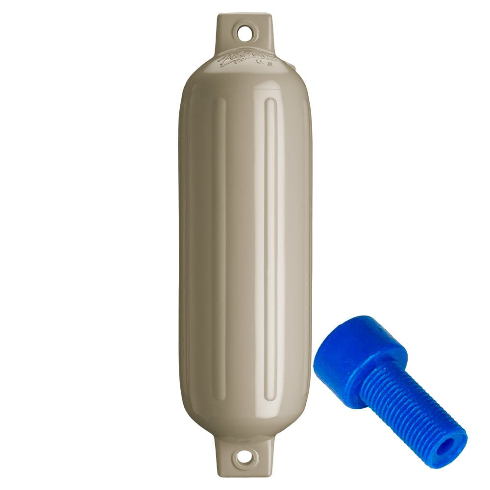 Polyform G-4 Twin Eye Fender 6.5 x 22 - Sand w/ Adapter - Anchoring & Docking | Fenders - Polyform U.S.