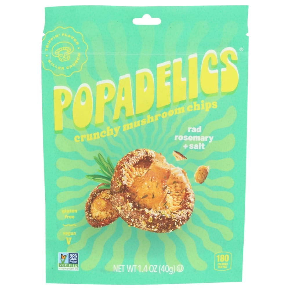 POPADELICS: Rad Rosemary Salt Mushroom Chips 1.4 oz (Pack of 4) - Grocery > Snacks > Chips - POPADELICS