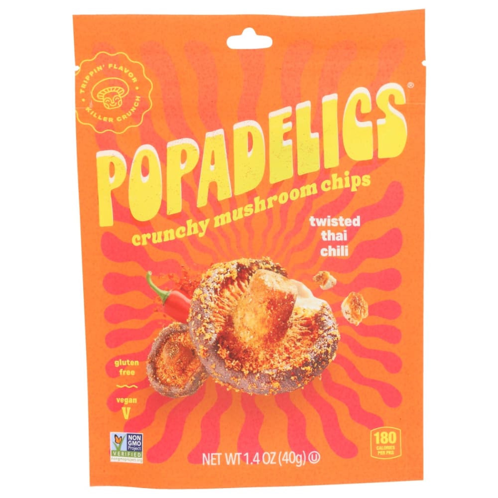 POPADELICS: Twisted Thai Chili Mushroom Chips 1.4 oz (Pack of 4) - Grocery > Snacks > Chips - POPADELICS