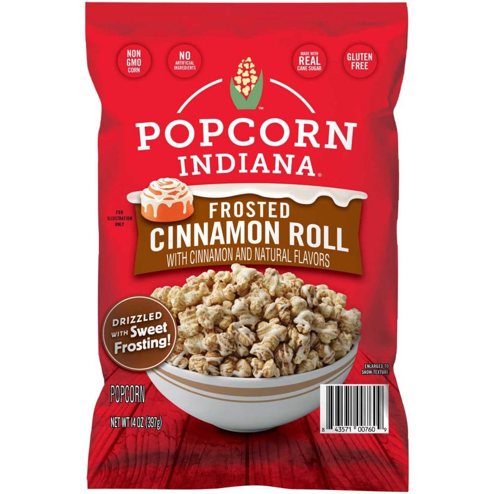 Popcorn Indiana Frosted Cinnamon Roll Popcorn (14 oz.) - New Items - ShelHealth