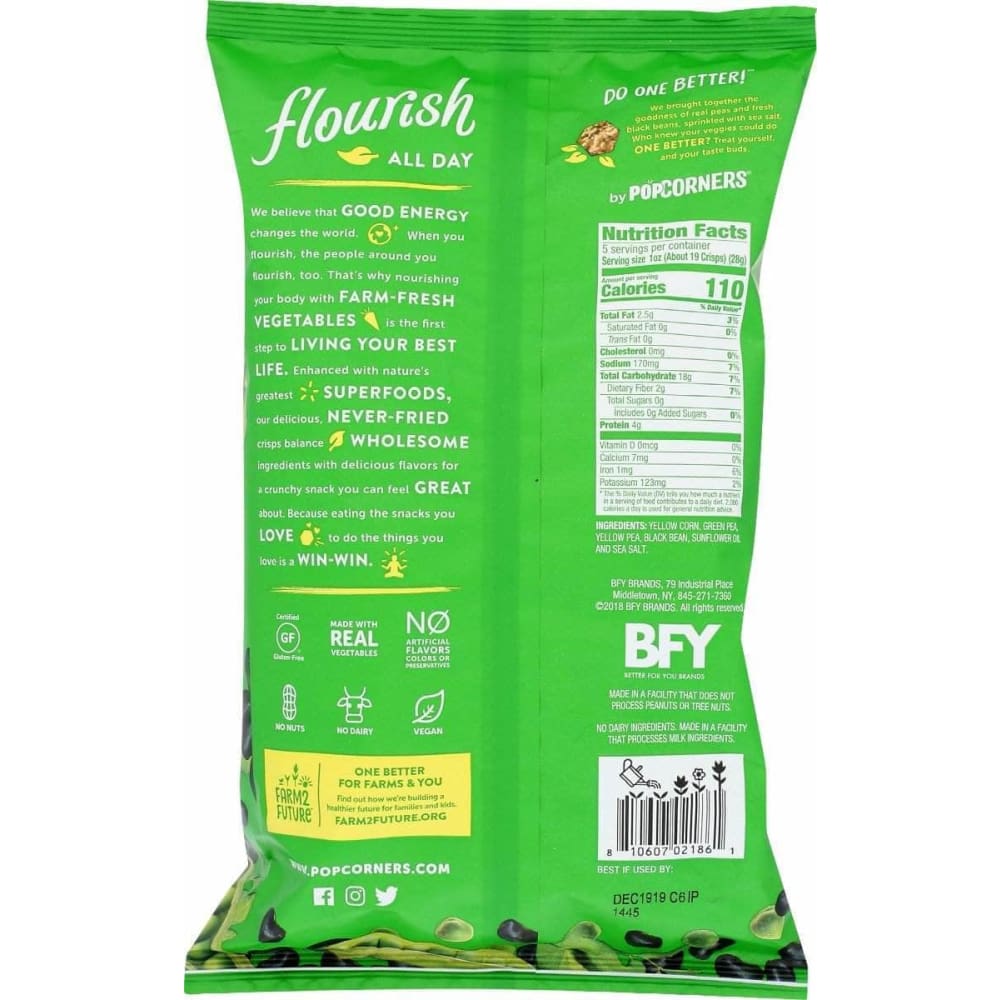 POPCORNERS Popcorners Flourish Greens And Beans, 5 Oz