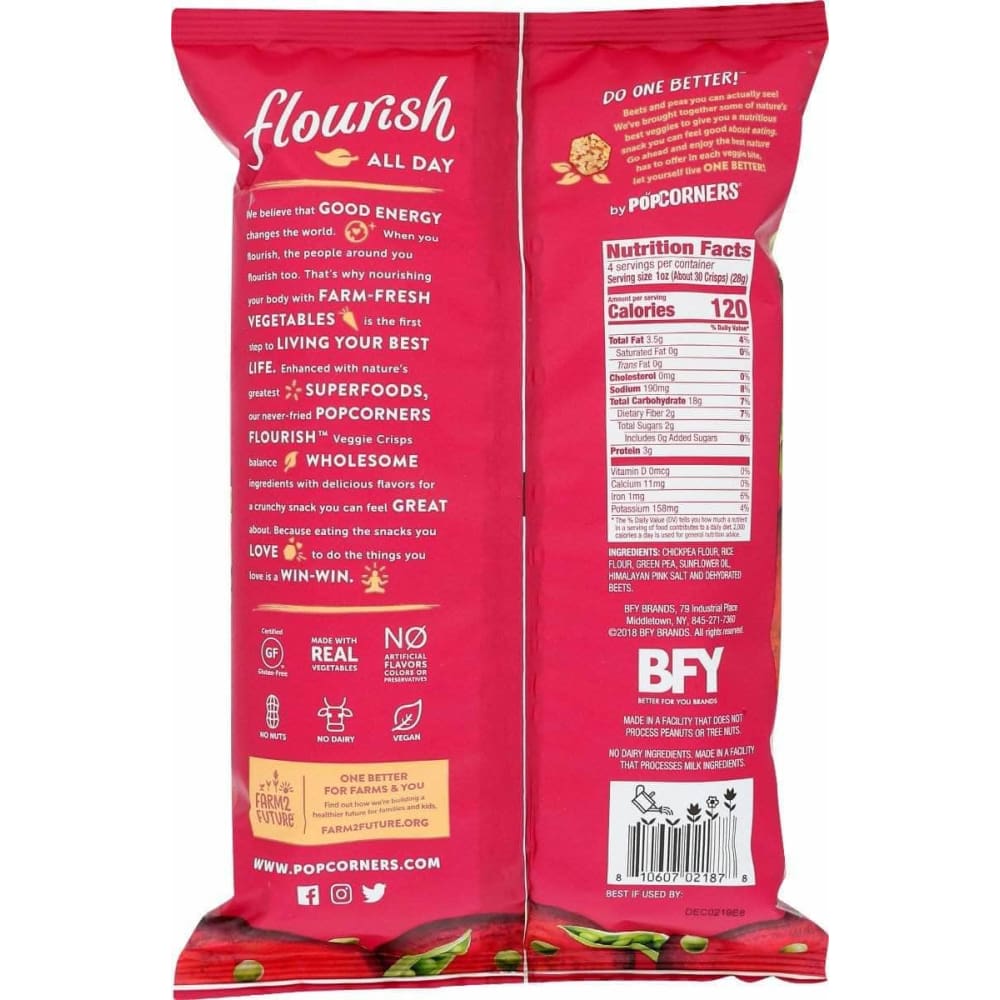 POPCORNERS Popcorners Flourish Roasted Beets, 4 Oz