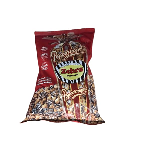 Popcornopolis Zebra Popcorn, 24 Oz - ShelHealth.Com