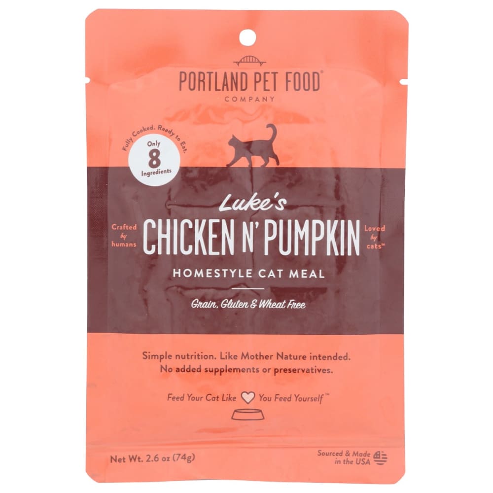PORTLAND PET FOOD COMPANY: Chicken Pumpkin Cat Meal 2.6 oz (Pack of 5) - Pet > Cat > Cat Food - PORTLAND PET FOOD COMPANY