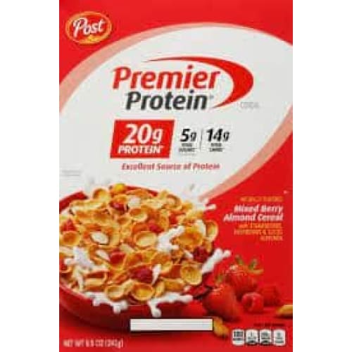 PREMIER PROTEIN Cereal Mixed Berry Almond, 8.5 oz (Case of 2) ShelHealth