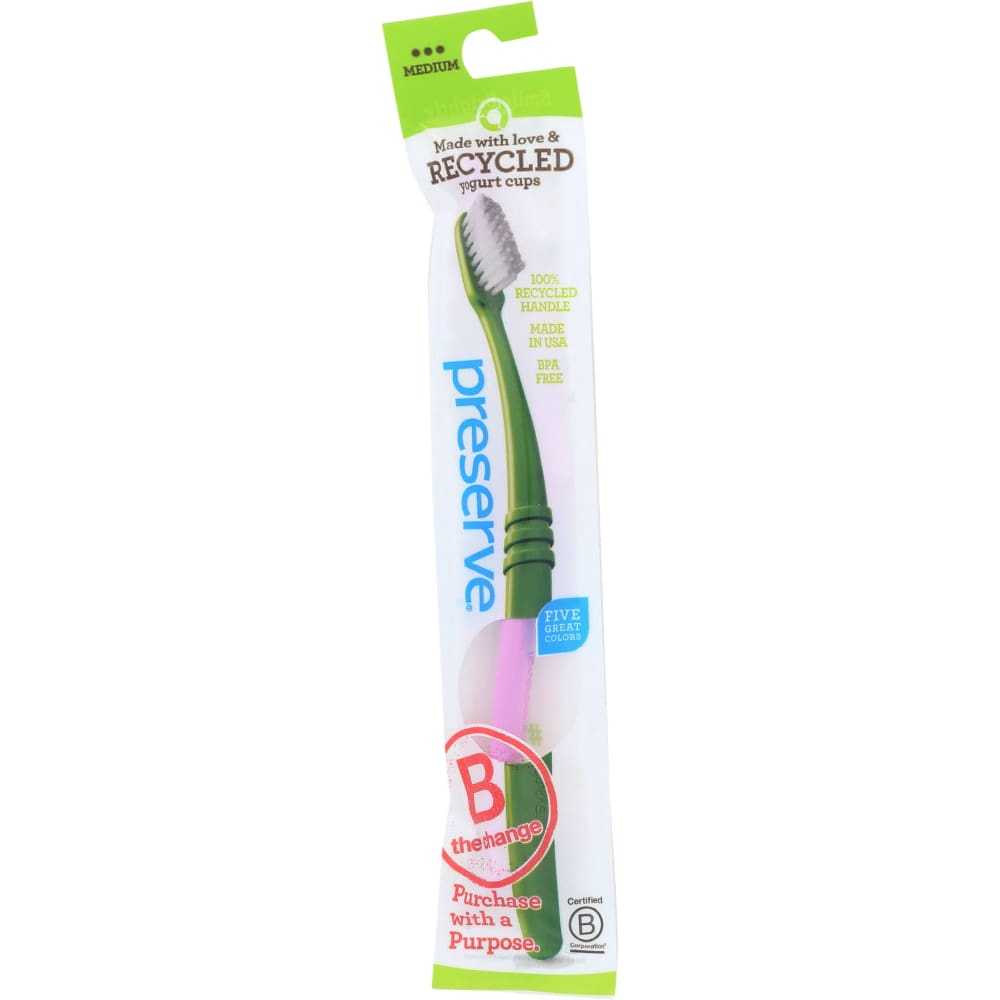 PRESERVE: Medium Toothbrush Lightweight Pouch 1 ea (Pack of 5) - Grocery > Natural Snacks > Snacks - PRESERVE