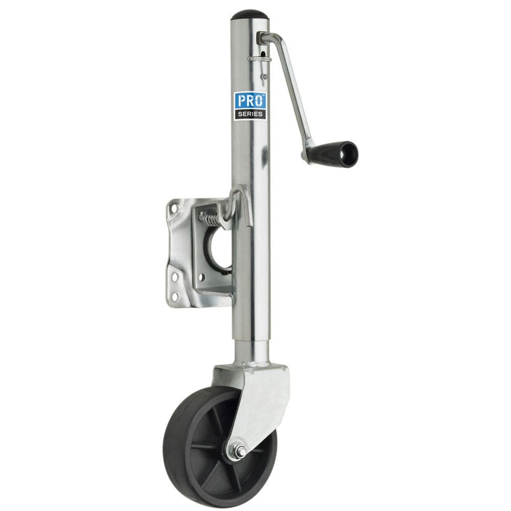 Pro Series 1000 lbs. Zinc Plated Swivel Jack w/ 6 Poly Wheel - Trailering | Jacks & Dollies - Pro Series