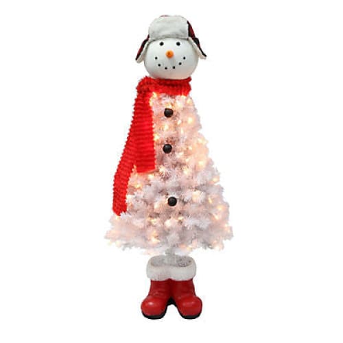 Puleo International 4’ Snowman Pre-Lit Tree with 100 ct. Lights - Home/Seasonal/Holiday/Holiday Decor/Christmas Trees/ - ShelHealth