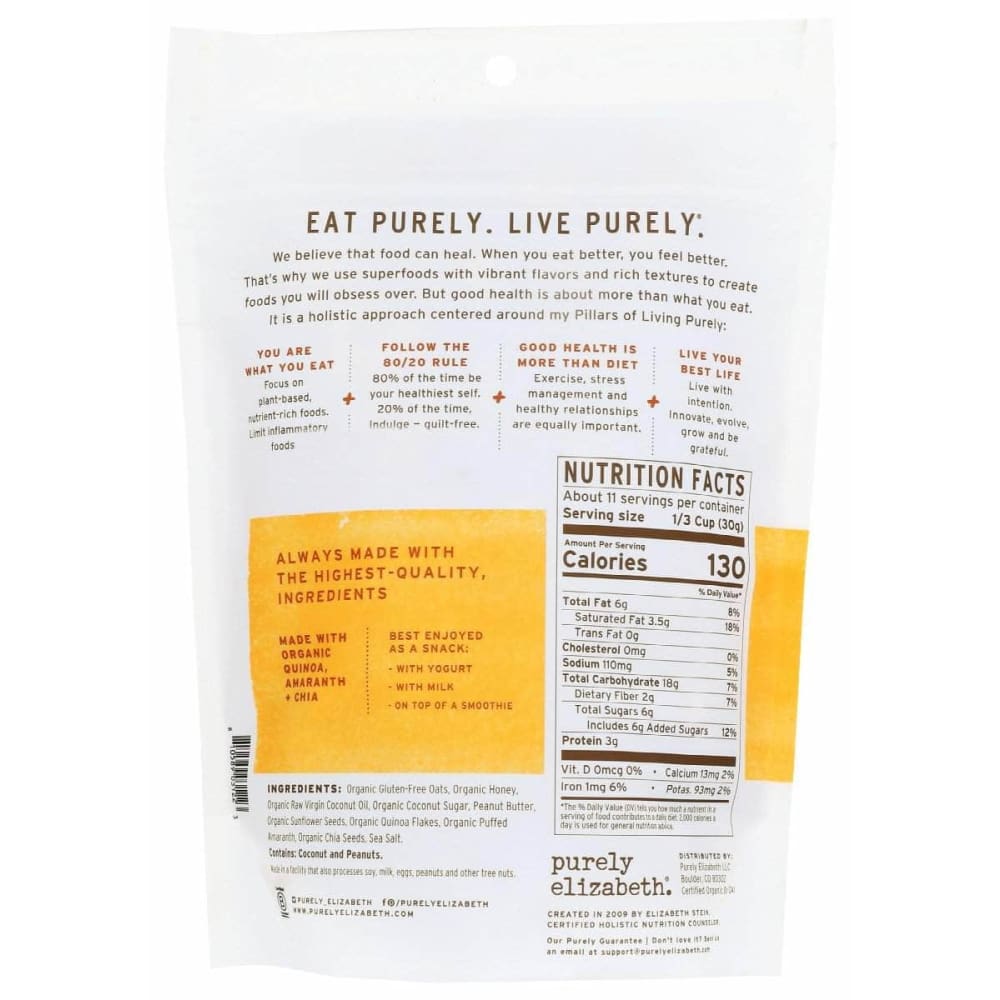 PURELY ELIZABETH Purely Elizabeth Granola Honey Peanut Butter, 12 Oz