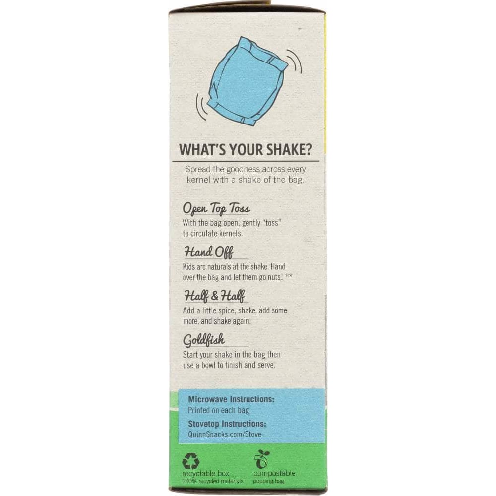 Quinn Quinn Popcorn Butter & Sea Salt Microwave Popcorn 2x3.5oz Bags, 6.9 oz