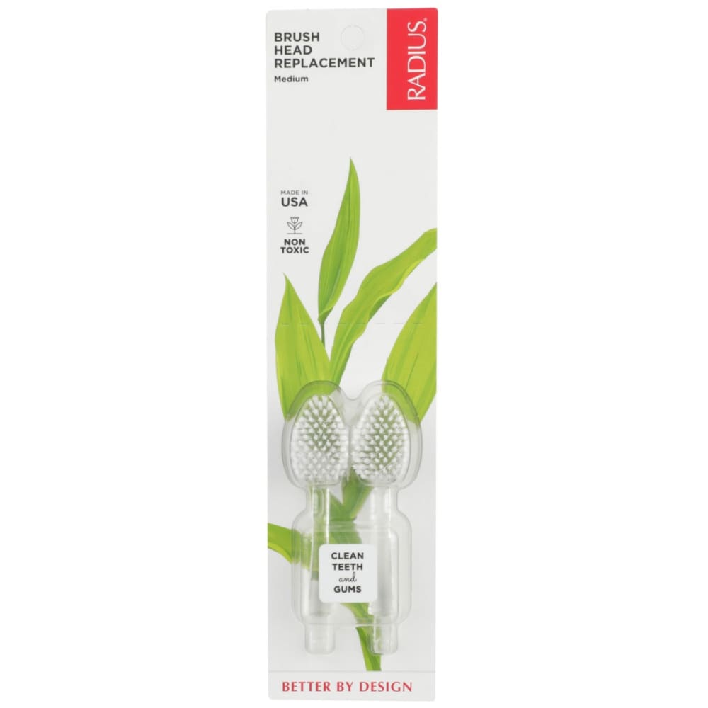 RADIUS: Tthbrsh Head Rplcmnt Med 2P 1 pc (Pack of 4) - Beauty & Body Care > Oral Care > Toothbrushes - RADIUS