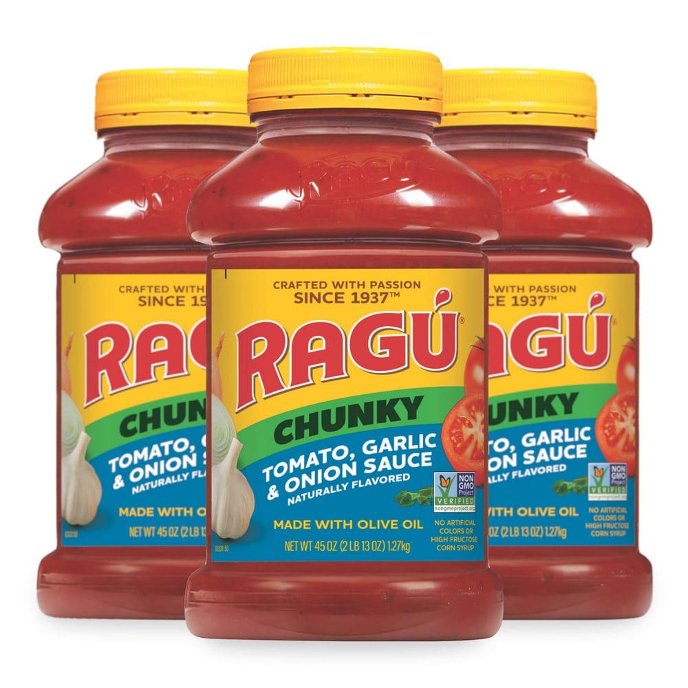 Ragu Chunky Tomato Garlic and Onion Pasta Sauce (45 oz. 3 pk.) - Condiments Oils & Sauces - Ragu Chunky