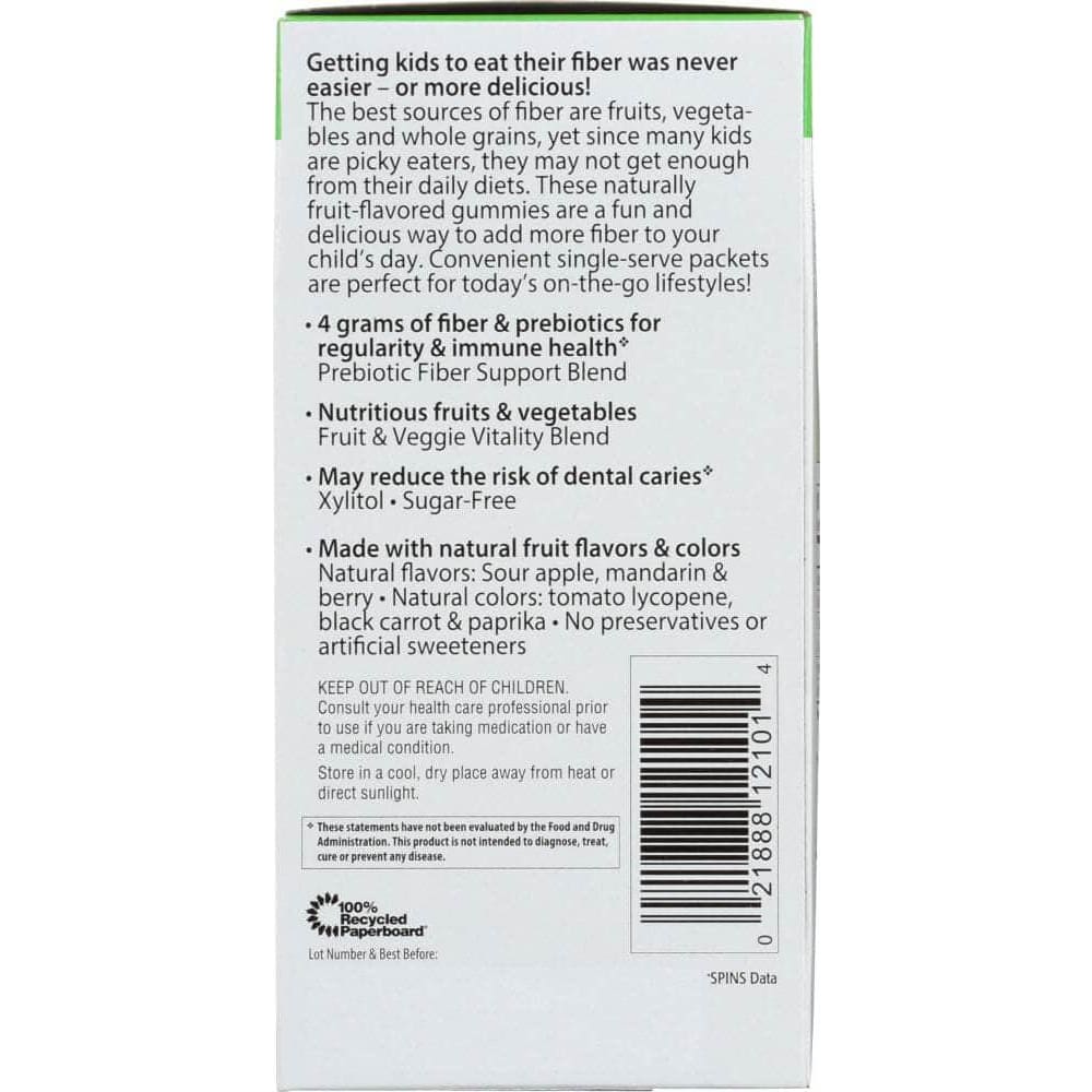 RAINBOW LIGHT Categories > Children's Health > Supplements, Children RAINBOW LIGHT Fiber Garden Gummies Sour Berry Apple & Mandarin Flavors, 30 Packets