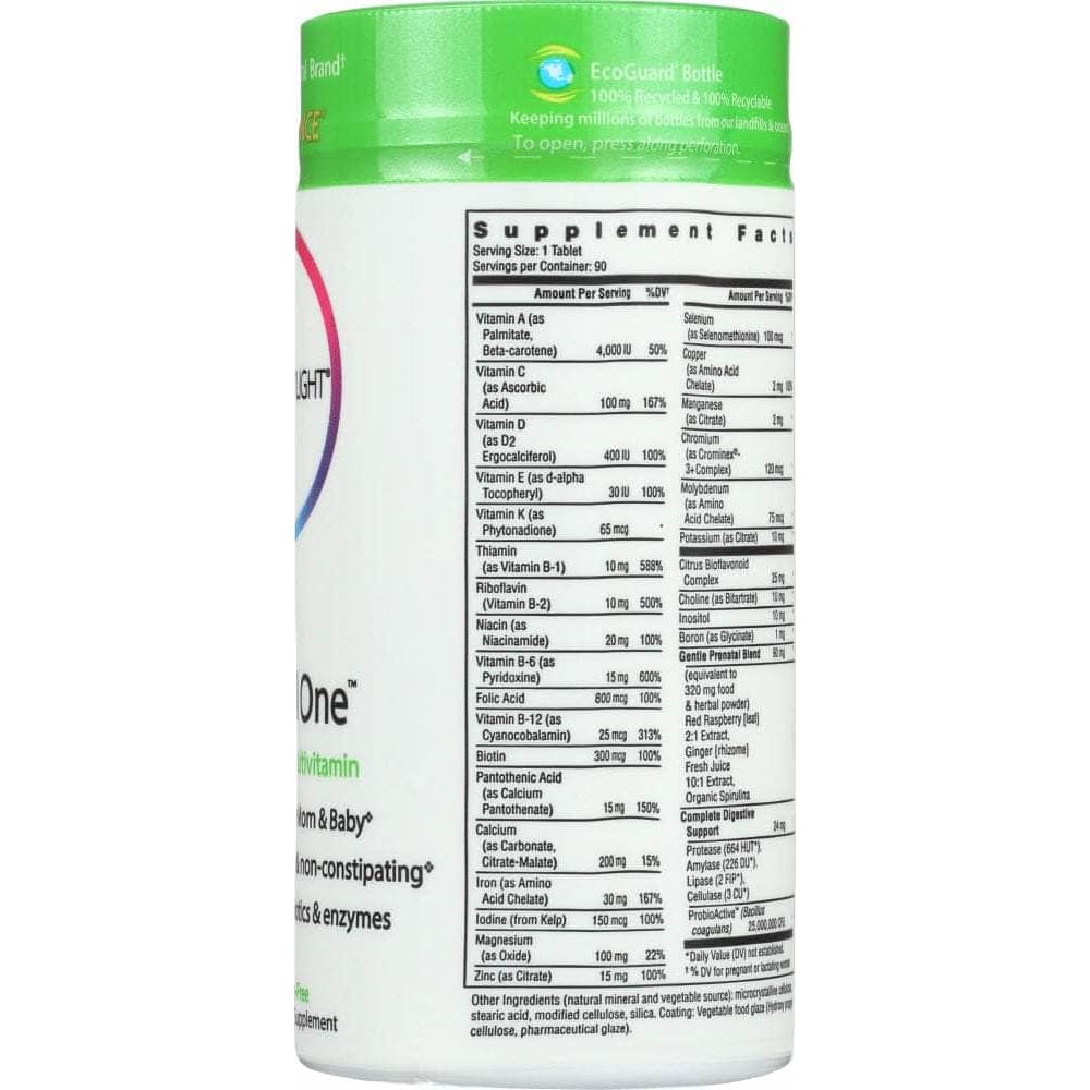RAINBOW LIGHT Categories > Vitamins > Multivitamins RAINBOW LIGHT Just Once Prenatal One Food-Based Multivitamin, 90 Tablets