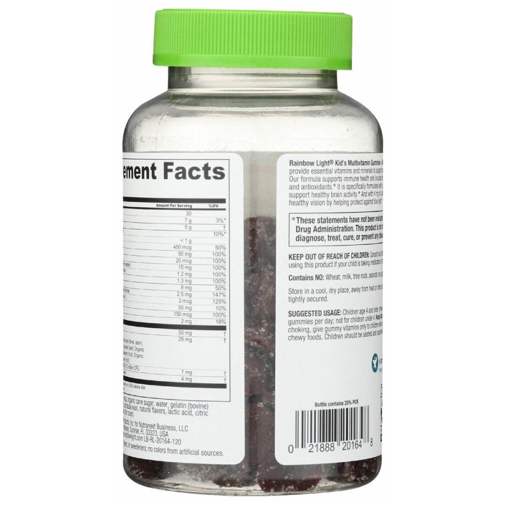 RAINBOW LIGHT Vitamins & Supplements > Vitamins & Minerals RAINBOW LIGHT: Kids Multivitamin Gummies Brain And Eye Support, 120 pc