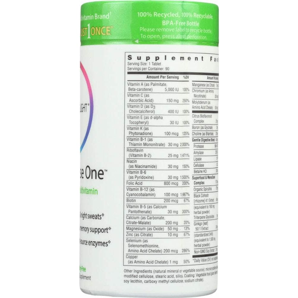 RAINBOW LIGHT Categories > Health Topics > Women's Health > Women's Formulas > Menopause Formulas RAINBOW LIGHT: Menopause One Food-Based Multivitamin, 90 Tablets