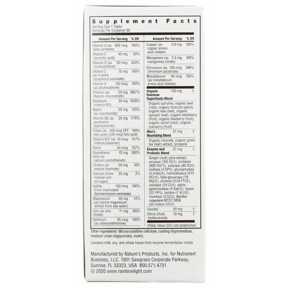 RAINBOW LIGHT Health > Vitamins & Supplements RAINBOW LIGHT VIBRANCE: Mens One Multivitamin, 60 cp