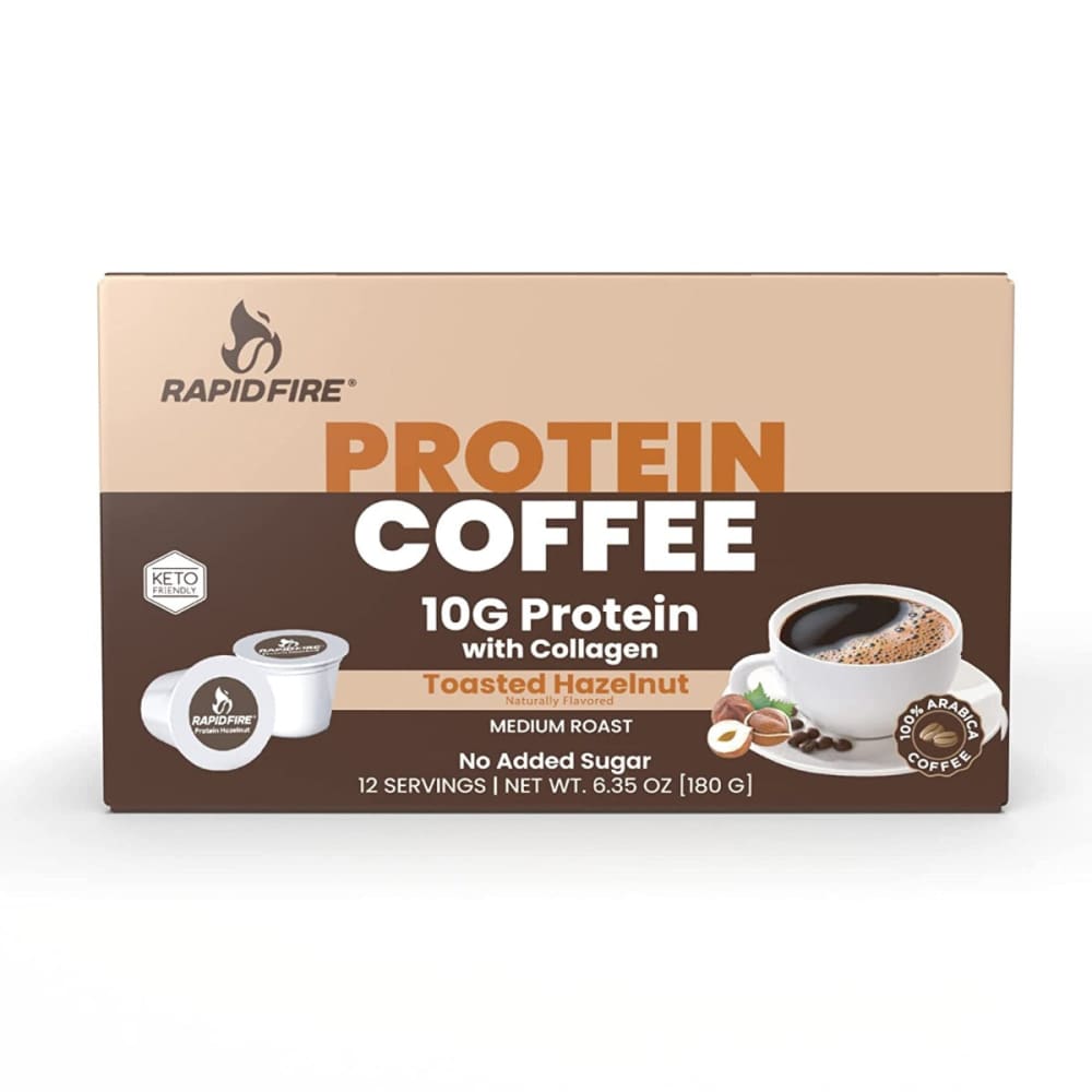 RAPID FIRE: Toasted Hazelnut Protein Coffee 12 ea - Beverages > Coffee Tea & Hot Cocoa - RAPID FIRE