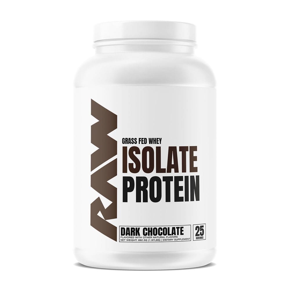RAW 25g Grass Fed Whey Isolate Protein Powder Dark Chocolate (1.97 lbs.) - Health & Beauty Instant Savings - ShelHealth