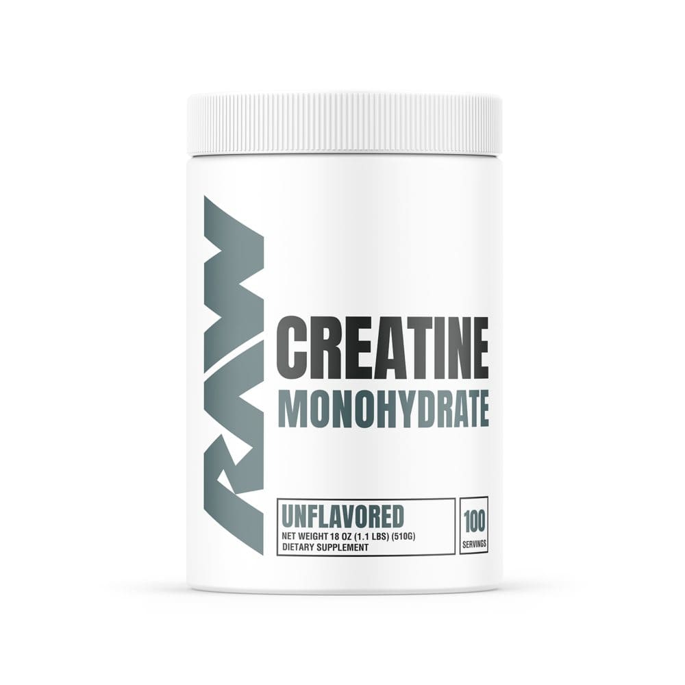 RAW Nutrition Creatine Monohydrate Powder Unflavored 510g (100 Servings) - Sports Nutrition & Supplements - ShelHealth
