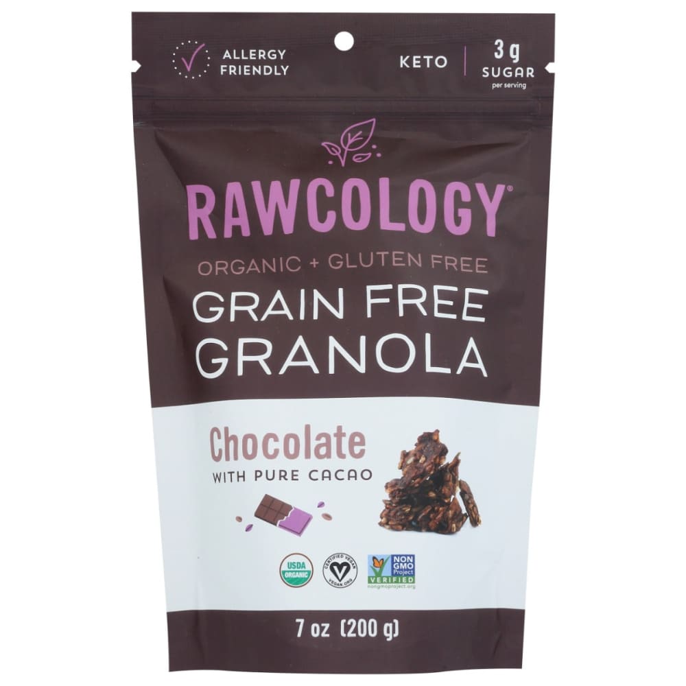 RAWCOLOGY: Granola Gf Choc Cacao Org 7 OZ (Pack of 3) - RAWCOLOGY