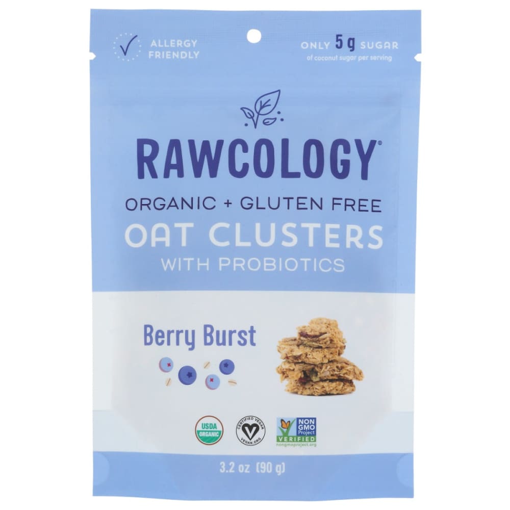 RAWCOLOGY: Oat Clusters Berry B Org 3.2oz (Pack of 4) - RAWCOLOGY