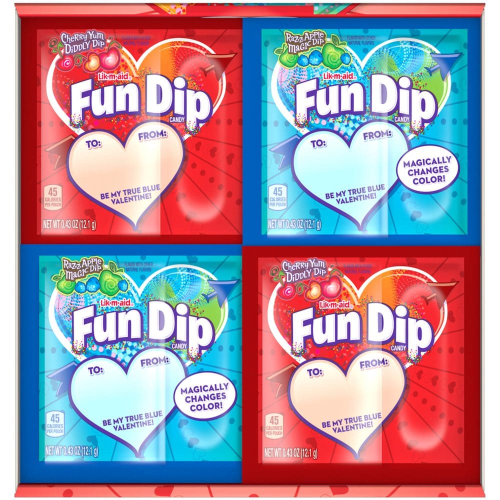Razz Apple Magic Dip and Cherry Yum Diddly Dip Flavored Fun Dip (0.43 oz. 60 pk.) - Valentine’s Kids Gifts - ShelHealth