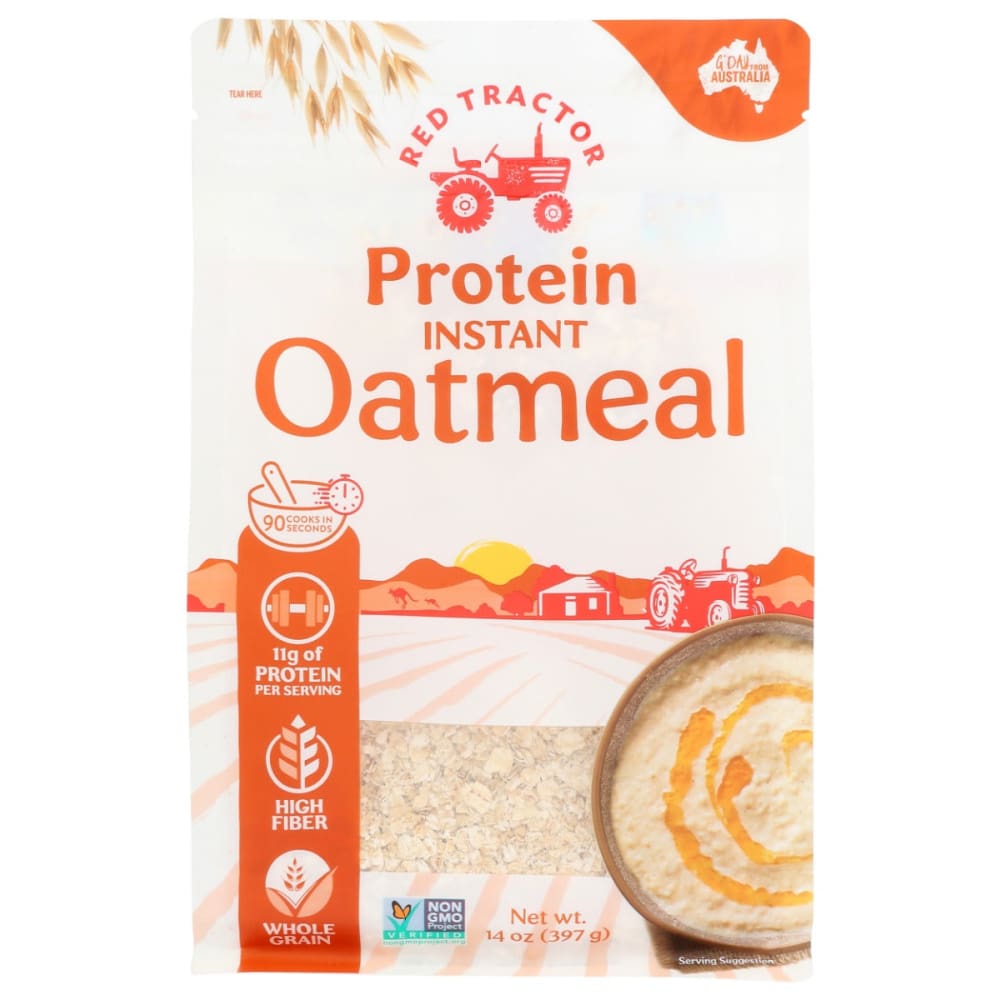 RED TRACTOR: Oats Protein Instant Creamy Austria 14 OZ (Pack of 3) - Breakfast > Breakfast Foods - RED TRACTOR