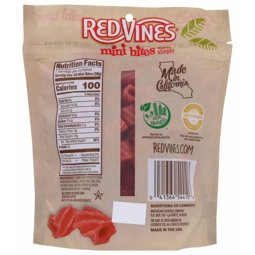 RED VINES Grocery > Chocolate, Desserts and Sweets > Candy RED VINES: Mini Bites Made Simple Mixed Berry Bag, 8 oz