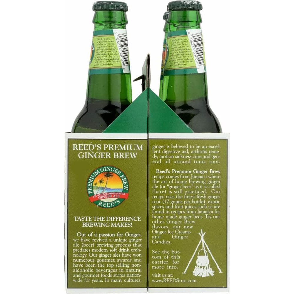 Reeds Reed's Inc Premium Ginger Brew Pack of 4 (12 oz each), 48 oz