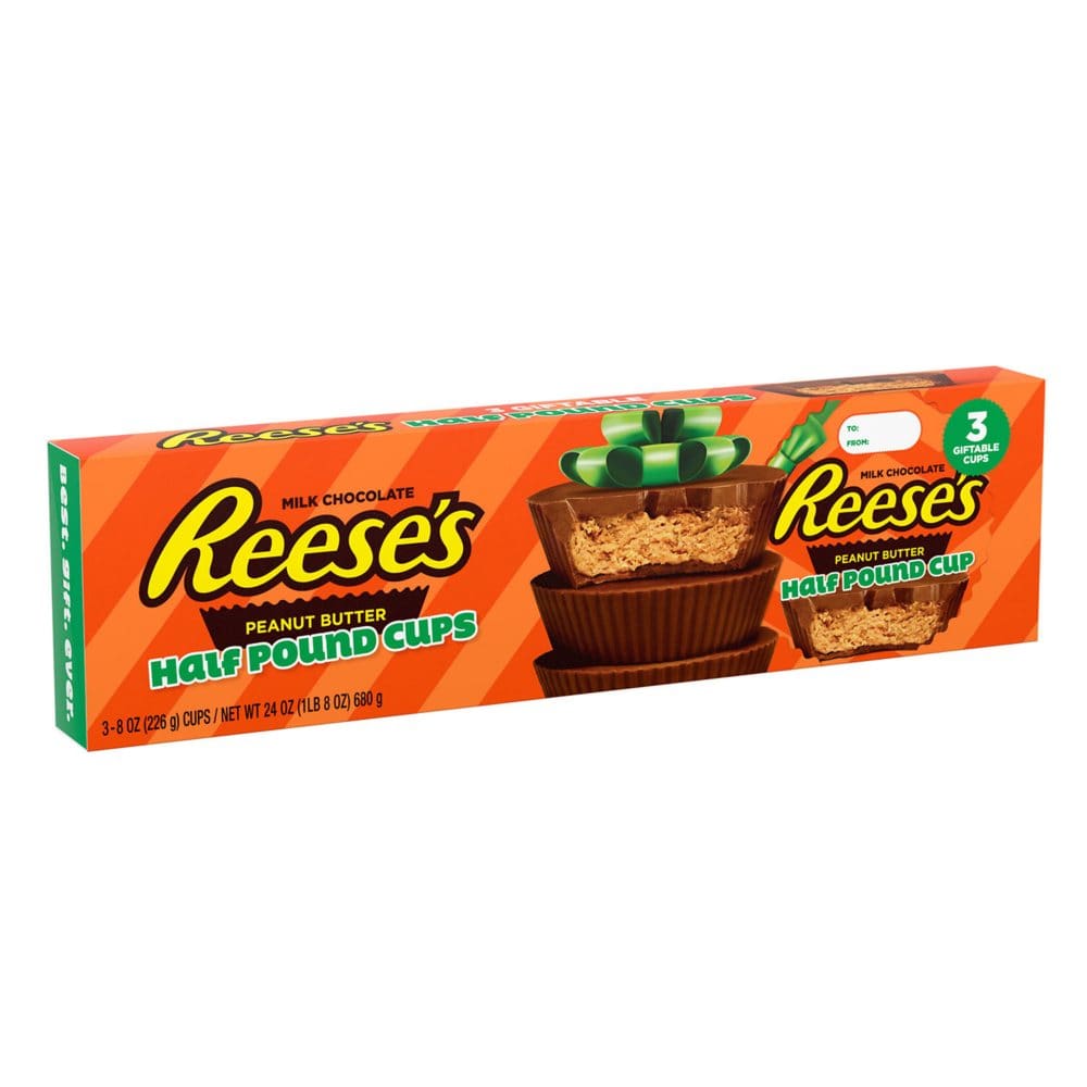 REESE’S Milk Chocolate Peanut Butter Half-Pound Cups Christmas Candy Pack (24 oz. 3 ct.) - Chocolate Candy - ShelHealth