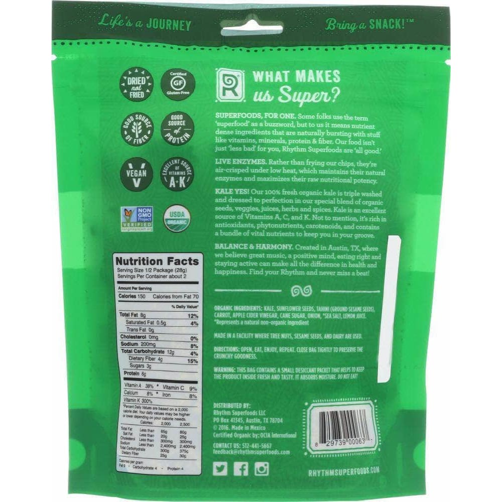 Rhythm Superfoods Rhythm Superfoods Kale Chips Original, 2 oz