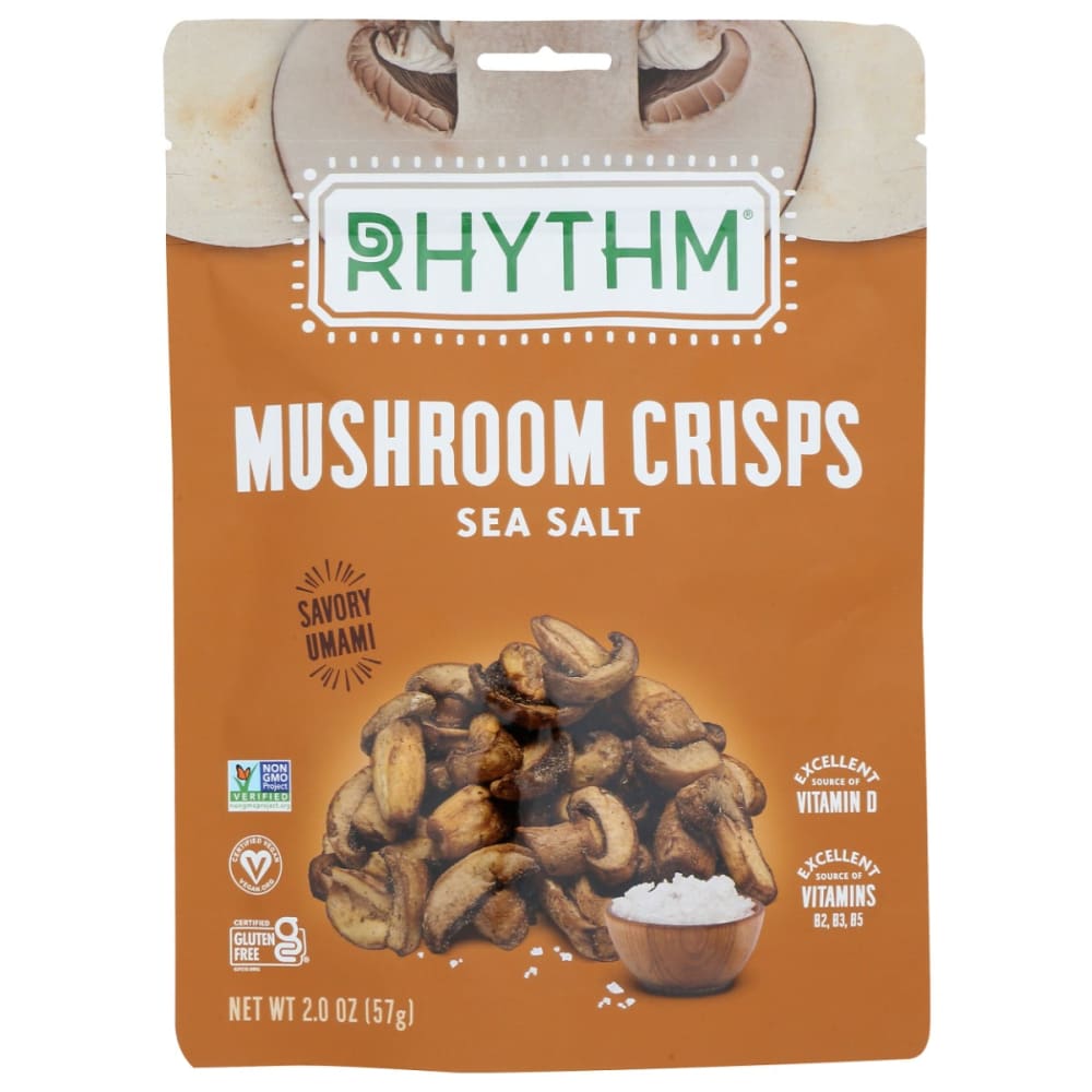 RHYTHM SUPERFOODS: Mushroom Sea Salt Crisps 2 OZ (Pack of 5) - Nuts > Vegetables Dried - RHYTHM SUPERFOODS