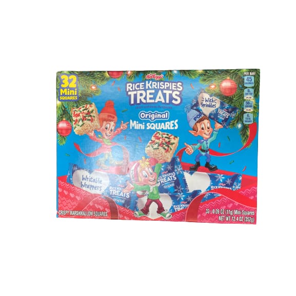 Rice Krispies Treats Mini Marshmallow Snack Bars Original with Holiday Sprinkles 32 Ct 12.4 Oz - Rice Krispies