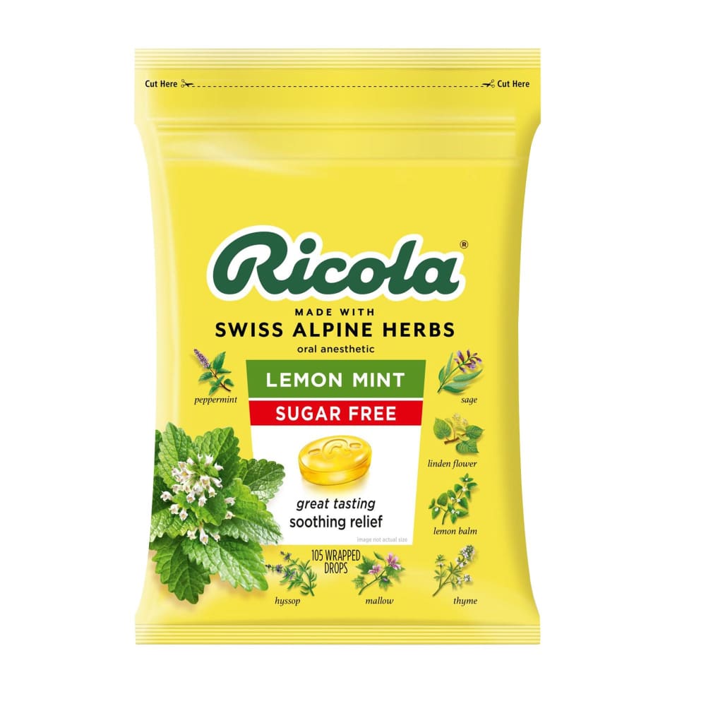 Ricola Sugar Free Lemon Mint Herb Throat Drops 105 ct. - Ricola