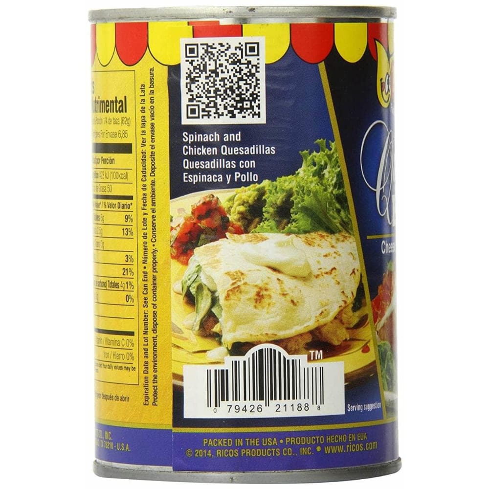 RICOS Grocery > Pantry > Pasta and Sauces RICOS: Queso Blanco Cheese Sauce, 15 oz