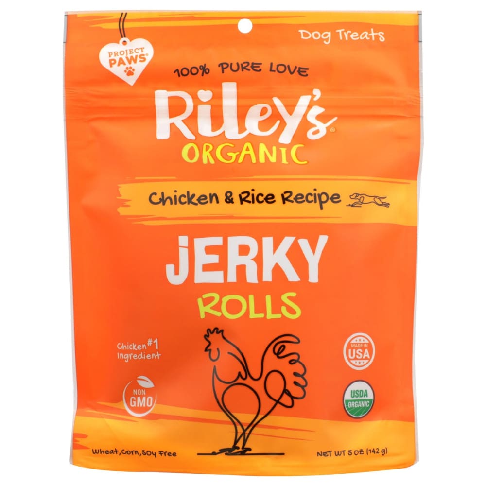 RILEYS ORGANICS: Organic Chicken and Rice Jerky Rolls 5 oz (Pack of 2) - RILEYS ORGANICS