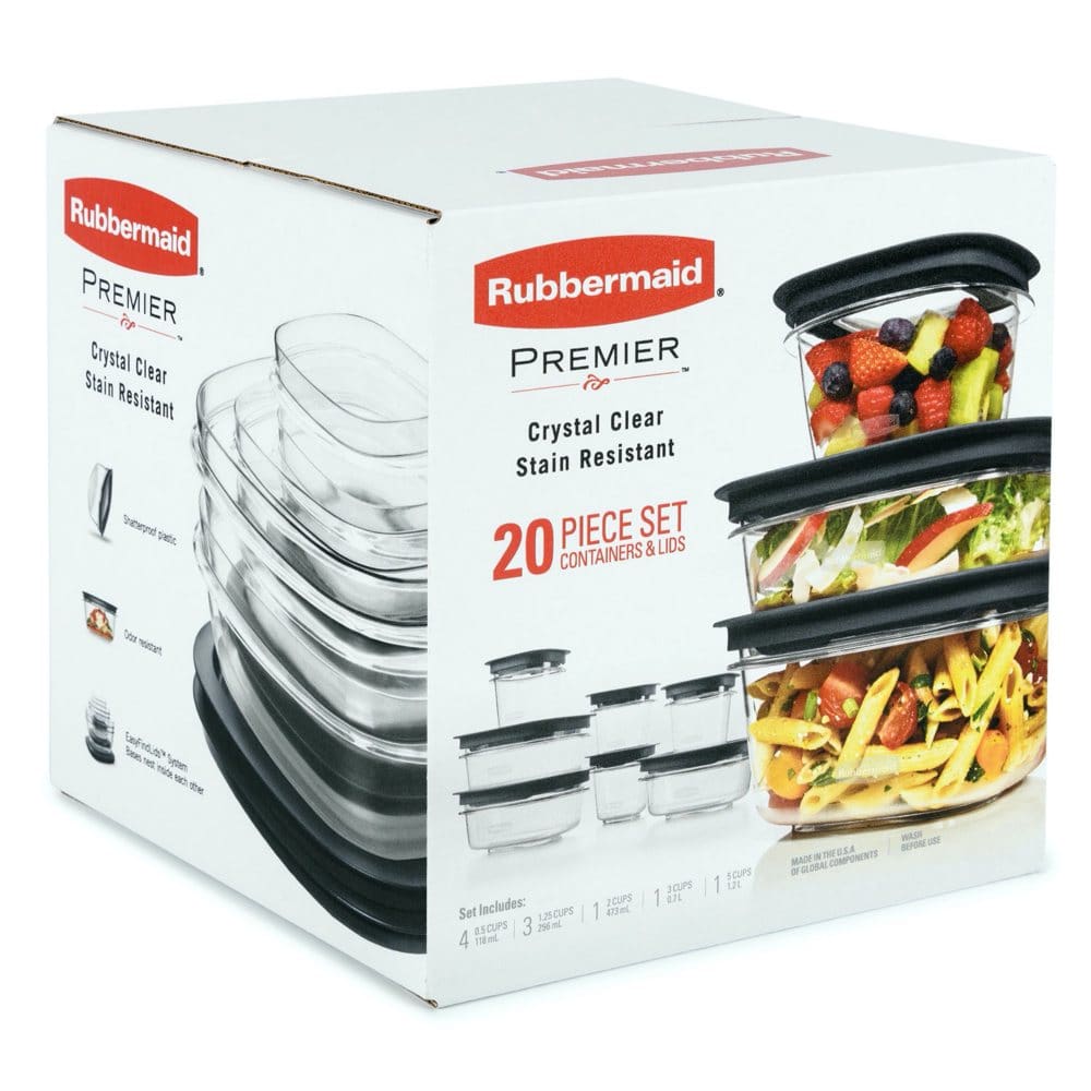 Rubbermaid Premier Easy Find Lids Food Storage Containers 20-Piece Set - Food Storage - Rubbermaid