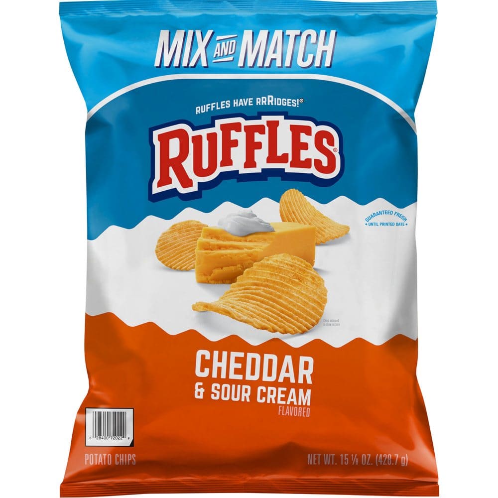 Ruffles Cheddar and Sour Cream Potato Chips (15.125 oz.) (Pack of 2) - Snacks Under $10 - Ruffles