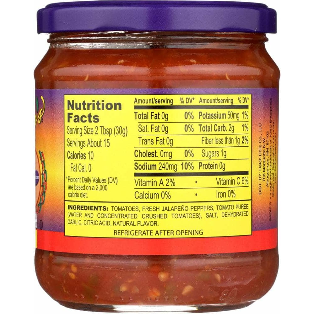 Sadies Sadie's Hot Salsa, 16 oz