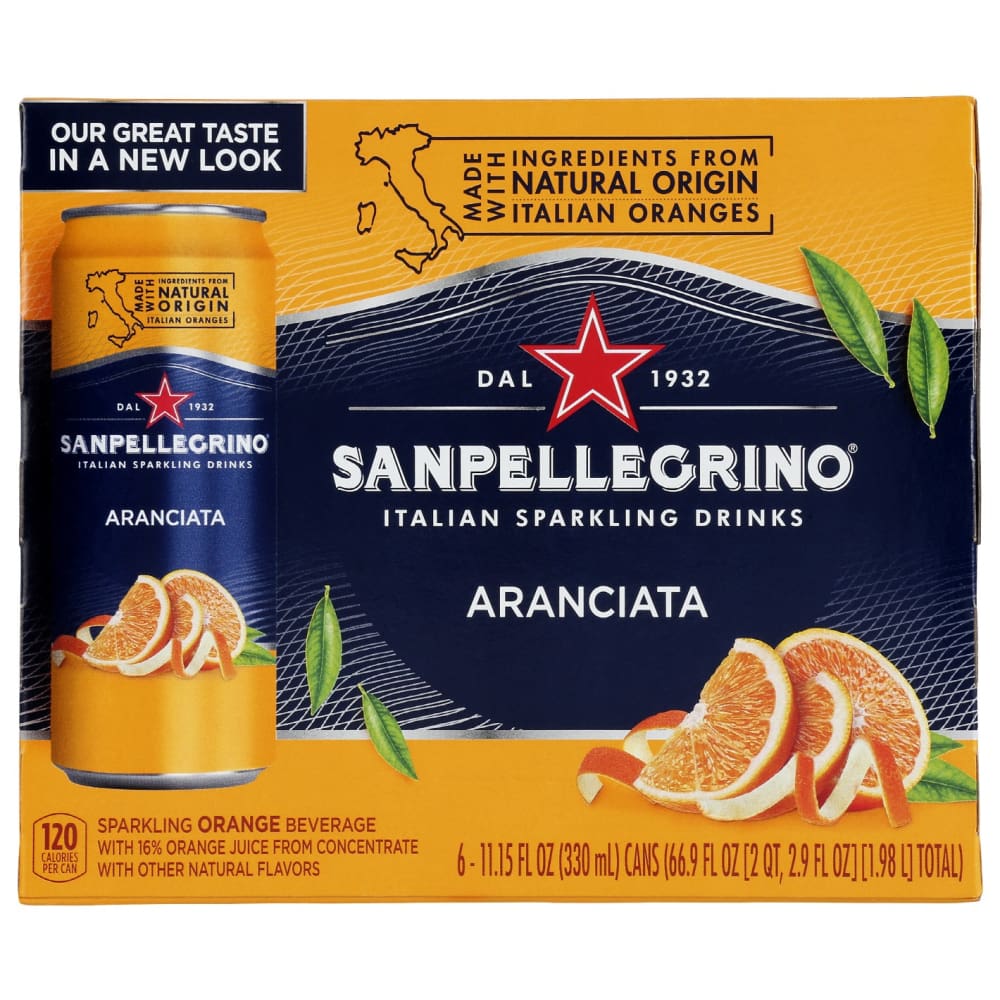 SAN PELLEGRINO: Aranciata Sparkling Drink 6pk 66.9 FO (Pack of 3) - Beverages > Juices - SAN PELLEGRINO