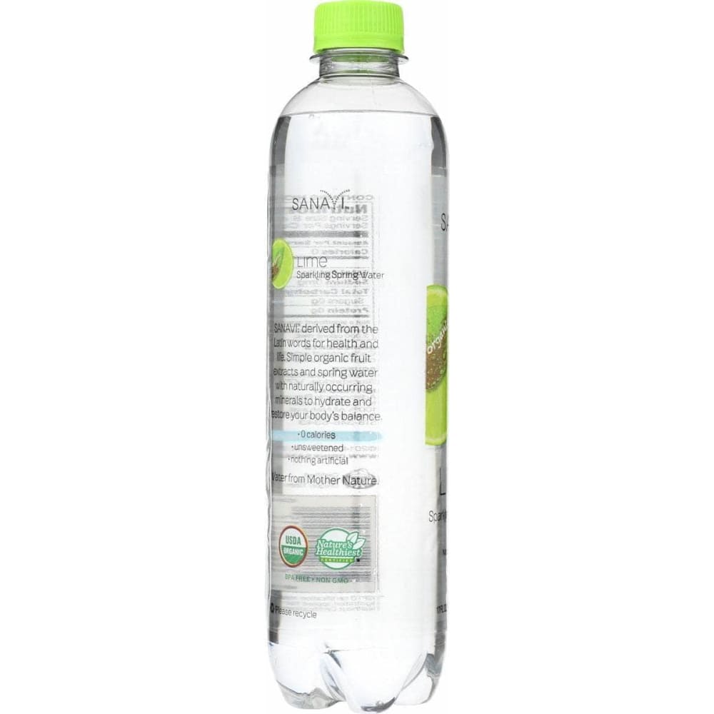 SANAVI Grocery > Beverages > Water > Sparkling Water SANAVI: Lime Sparkling Spring Water, 17 fo