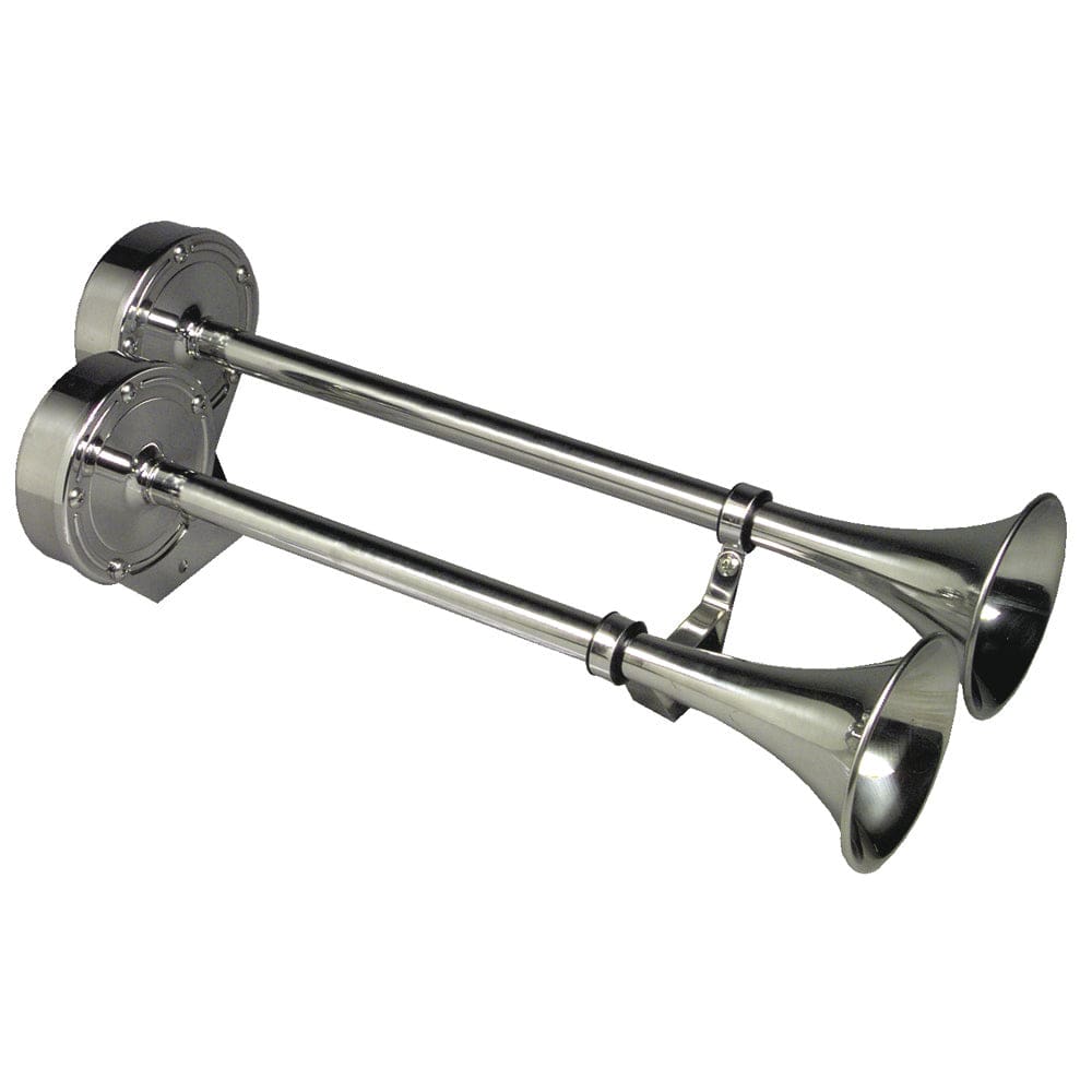 Schmitt Marine Deluxe All-Stainless Dual Trumpet Horn - 12V - Boat Outfitting | Horns - Schmitt Marine