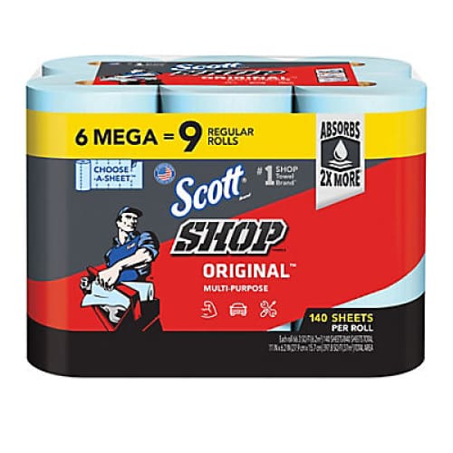 Scott Shop Towel Mega Rolls 6 pk. - Blue - Home/Home/Home Improvement/Garage & Automotive/Auto Accessories/ - Scott