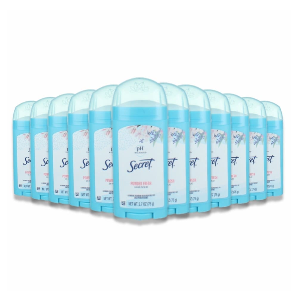 Secret - Antiperspirant & Deodorant Solid Stick Powder Fresh - 2.7 oz - 12 Pack - Deodorant - Secret