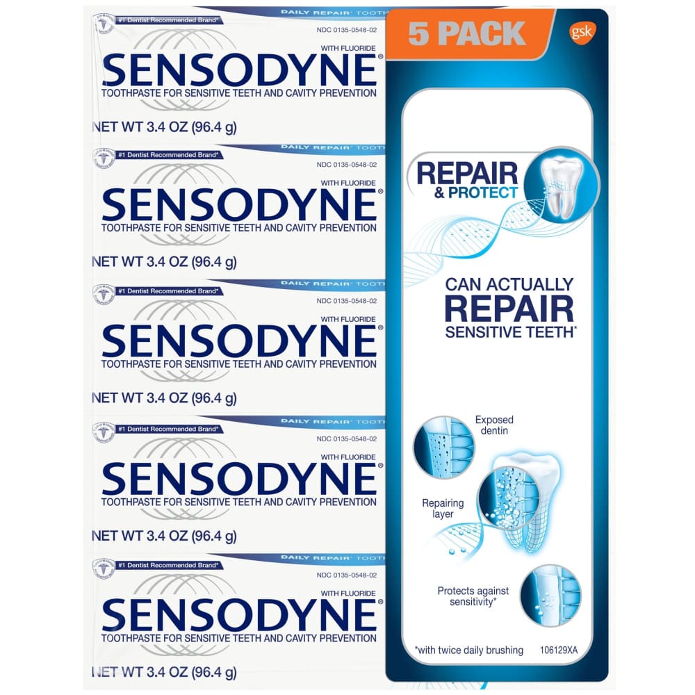 Sensodyne Repair and Protect Toothpaste 5 pk./3.4 oz. - Sensodyne