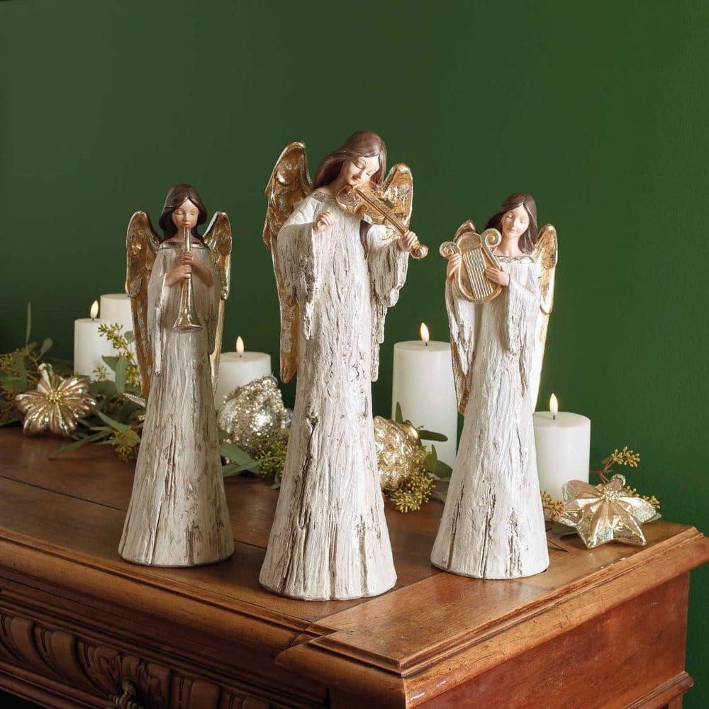 Set of 3 Woodland Angels - Indoor Holiday Decor - Set