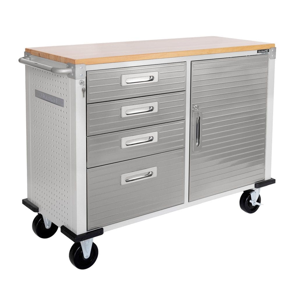 Seville Classics UltraHD Rolling Workbench 48W x 20D x 37.5H - Workbenches - Seville
