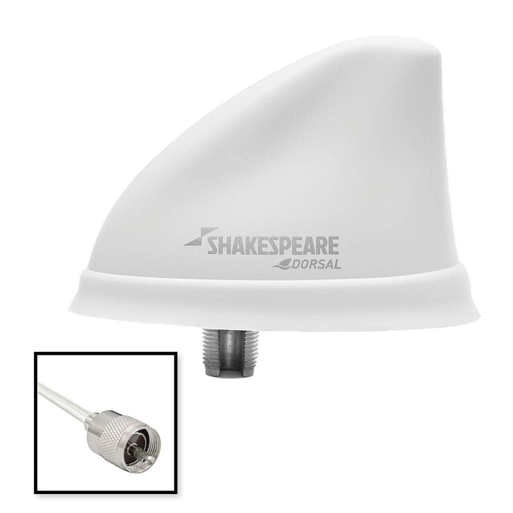 Shakespeare Dorsal Antenna White Low Profile 26’ RGB Cable w/ PL-259 - Communication | Antennas - Shakespeare