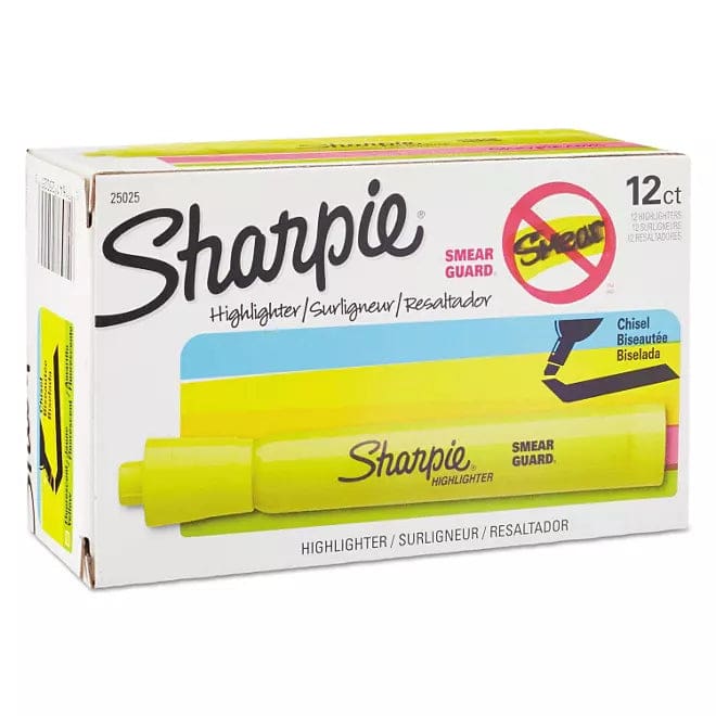 Sharpie Accent Tank Style Highlighter Chisel Tip 12ct. (Yellow) - Highlighter - sharpie